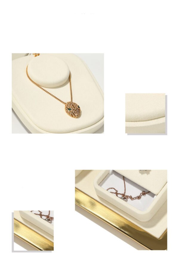 Jewelry Display Stand Set Beige Color, Microfiber & Steel Material DS192 -e