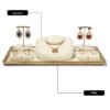 Jewelry Display Stand Set Beige Color, Microfiber & Steel Material DS192 -f