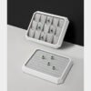 Jewelry Display Stand Set White Color, Microfiber & PU Leather Material DS191 -e